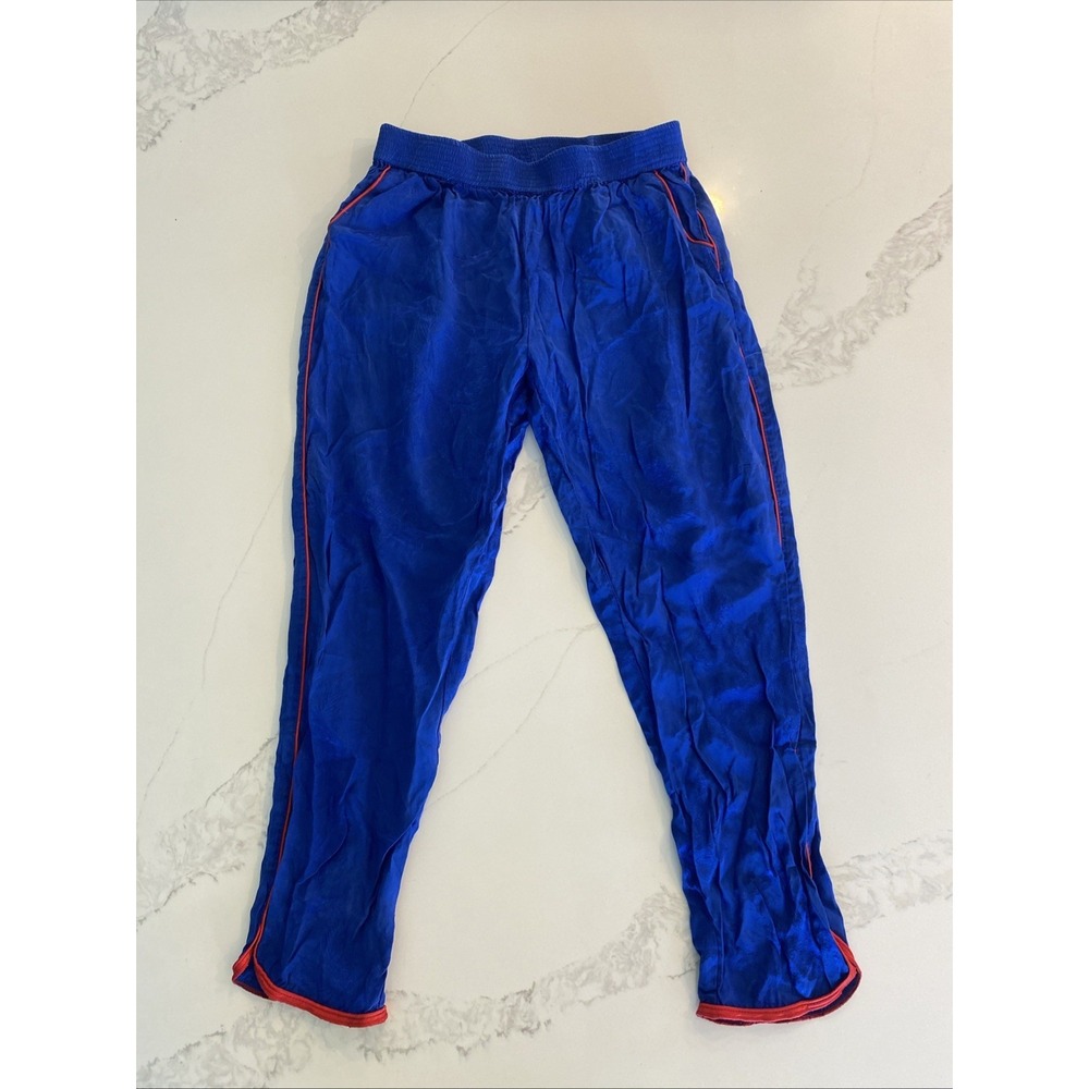 Zadig & Voltaire Adelie Pants Womens Size XS Blue Utility Jogger Red Piping - Picture 1 of 16